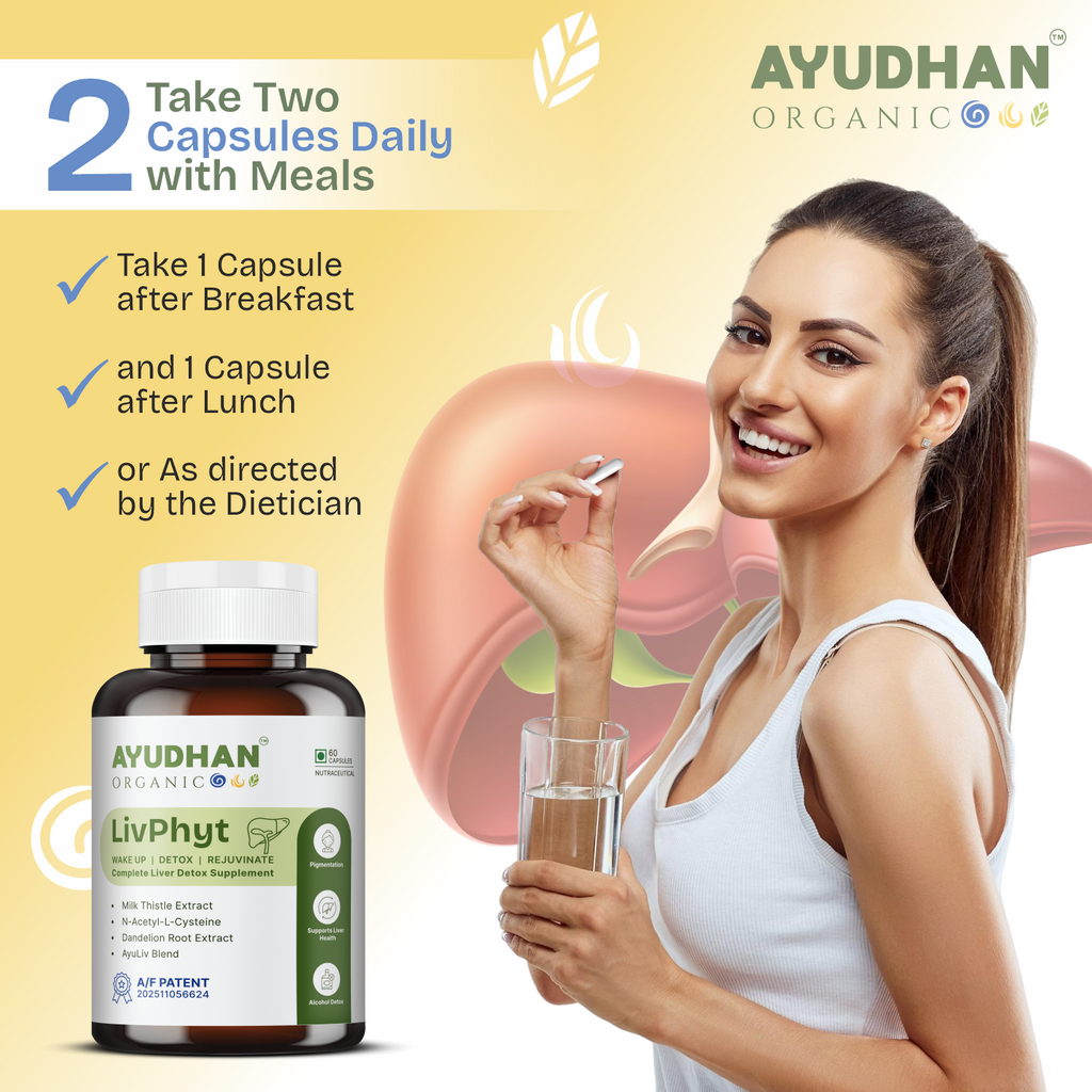 Ayudhan LivPhyt – Complete Liver Detox & Gut Support Capsules